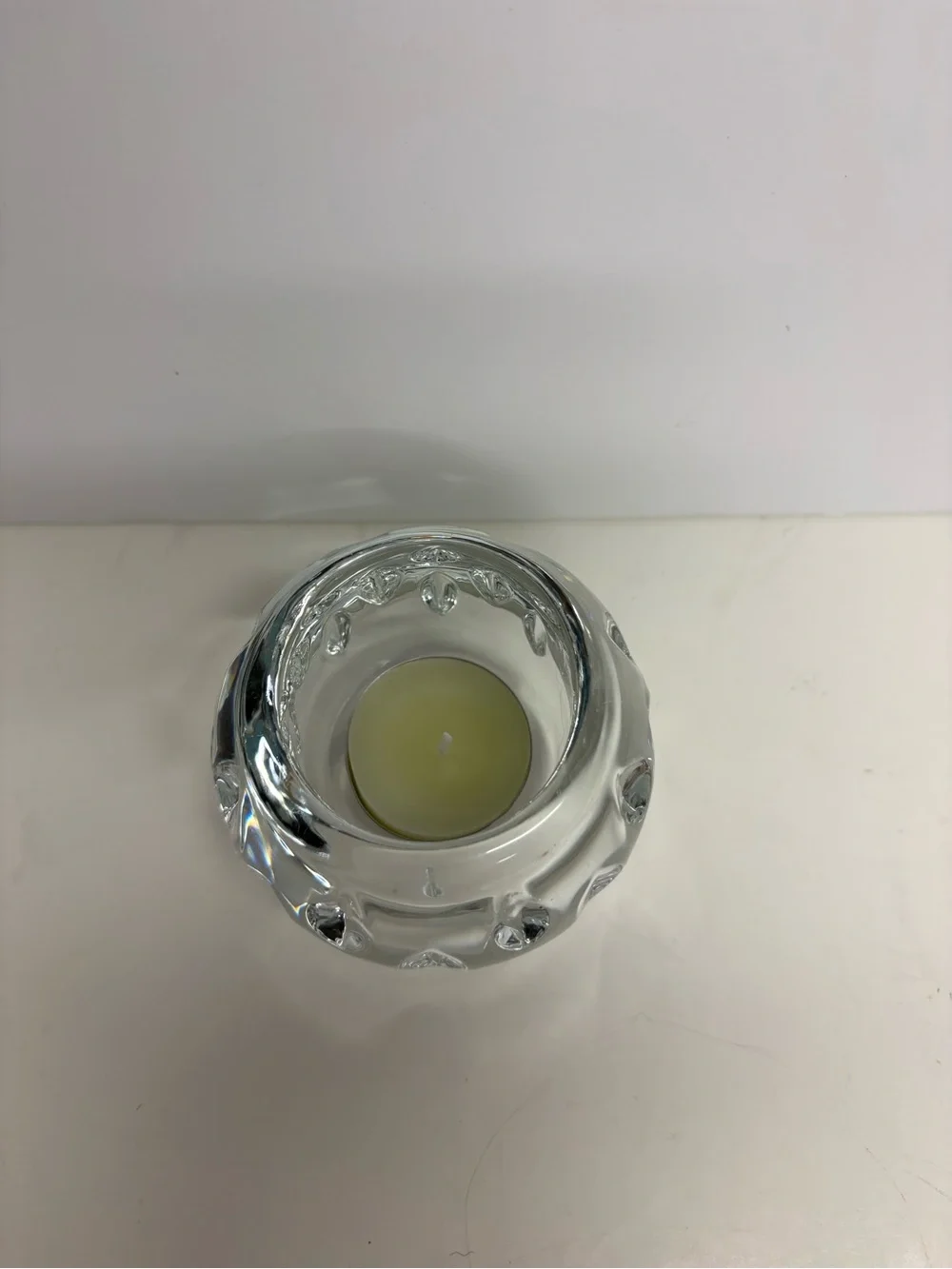 Vintage Full Lead Crystal Artisanal Tealight Candle Holder - Home Accents